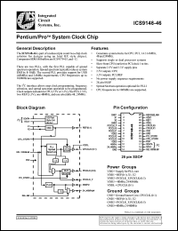 ICS9148F-46 datasheet: Pentium/PRO system clock chip ICS9148F-46