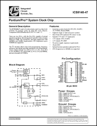 ICS9148M-47 datasheet: Pentium/PRO system clock chip ICS9148M-47