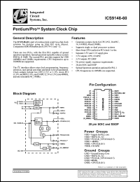 ICS9148M-60 datasheet: Pentium/PRO system clock chip ICS9148M-60