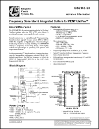 ICS9148F-37 datasheet: Frequency generator and integrated buffers for Pentium/PRO ICS9148F-37