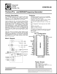ICS9150F-04 datasheet: Pentium/PRO and SDRAM frequency generator ICS9150F-04