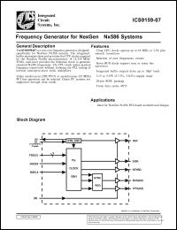 ICS9159M-07 datasheet: Frequency generator for NexGen Nx586 system ICS9159M-07
