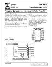 ICS9160M-03 datasheet: Frequency generator and integrated buffer for power PC ICS9160M-03