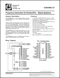 ICS9169CF-41 datasheet: Frequency generator for Pentium PRO based system ICS9169CF-41