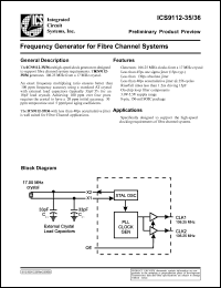 ICS9112M-35 datasheet: Frequency generator for fible channel system ICS9112M-35