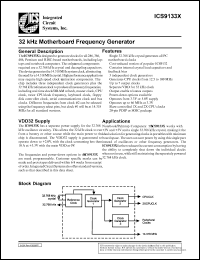 ICS9133X-01CW20 datasheet: 32 KhZ motherboard frequency generator ICS9133X-01CW20
