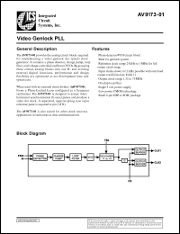 ICS9173-01CS08 datasheet: Video genlock PLL ICS9173-01CS08