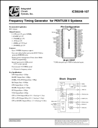 ICS9248F-107 datasheet: Frequency timing generator for Pentium II system ICS9248F-107
