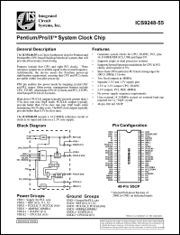 ICS9248BF-55 datasheet:  Pentium/PRO/II system clock chip ICS9248BF-55