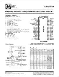 ICS9250F-19 datasheet: Frecuency generator and integrated buffer for Celeron and PII/III ICS9250F-19