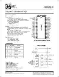 ICS9250F-22-T datasheet: Frecuency generator  for  PIV ICS9250F-22-T