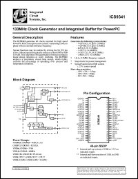 ICS9341F datasheet: 133MHz clock generator  and integrated buffer for  powerPC ICS9341F