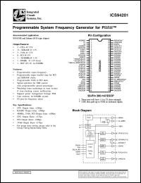 ICS94201F-T datasheet: Programmable system frequency generator for PII/III ICS94201F-T