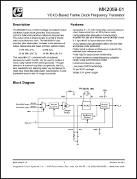 MK2059-01SITR datasheet: VCXO-based frame clock frequency translator MK2059-01SITR