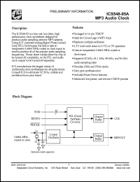 ICS548G-05 datasheet: MP3 audio clock ICS548G-05