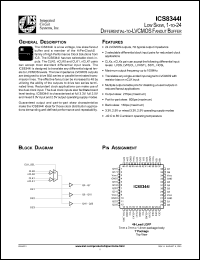 ICS8344BYI datasheet: Low skew 1 to 24 differential to LVCMOS fanout buffer ICS8344BYI