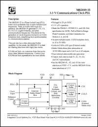 MK2049-35SITR datasheet: 3.3V Communication clock PLL MK2049-35SITR