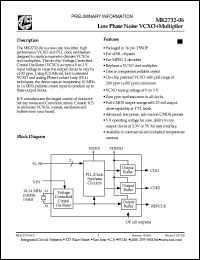 MK2732-06GTR datasheet: Low phase noise VCXO+multiplier MK2732-06GTR