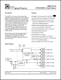 MK2745-24STR datasheet: DVD/MPEG clock source MK2745-24STR