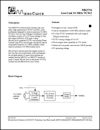 MK2754STR datasheet: Low cost 54MHz VCXO MK2754STR