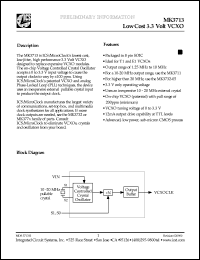 MK3713S datasheet: Low cost 3.3V VCXO MK3713S