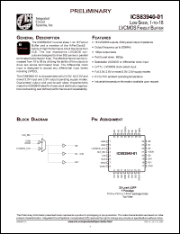 ICS83940AY-01T datasheet: Low skew 1 to 18 LVCMOS fanout buffer ICS83940AY-01T