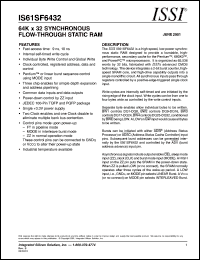 IS61SF6432-10PQ datasheet: 64K x 32 synchronous flow-through static RAM IS61SF6432-10PQ