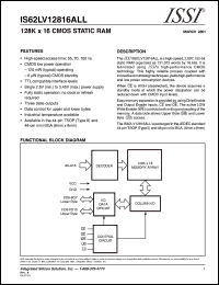 IS62LV12816ALL-70BI datasheet: 128K x 16  CMOS static RAM IS62LV12816ALL-70BI