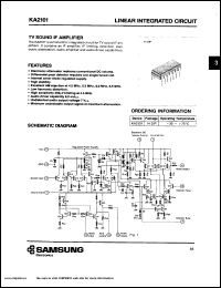 KA2101 datasheet: Linear integrated circuit. TV sound IF amplifier KA2101
