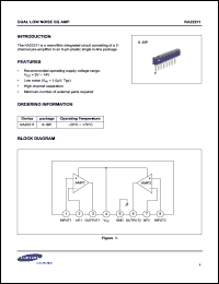 KA22211 datasheet: Dual low noise EQ AMP. Monolithic integrated circuit consisting of a 2-channel pre-ampliefier. KA22211