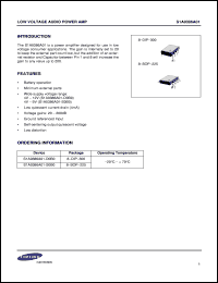 S1A038601-D0B0 datasheet: Low voltage audio power AMP S1A038601-D0B0