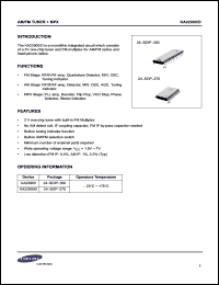 KA22900D datasheet: AM/FM Tuner + MPX. KA22900D