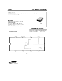 KA2201 datasheet: 1.2W Audio power AMP KA2201