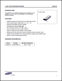 KA22130 datasheet: 1 Chip tape recorder system KA22130