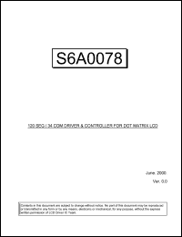 S6A0078 datasheet: 120seg/34com driver & controller for dot matrix LCD S6A0078