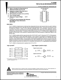 TL145406DW datasheet:  TRIPLE RS-232 DRIVERS/RECEIVERS TL145406DW