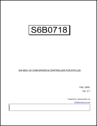 S6B0718 datasheet: 104seg/81com driver & controller for STN LCD S6B0718