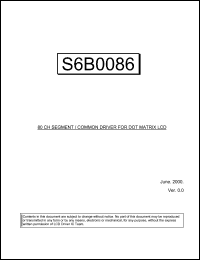 S6B0086 datasheet: 80 channel segment/common driver for dot matrix LCD S6B0086