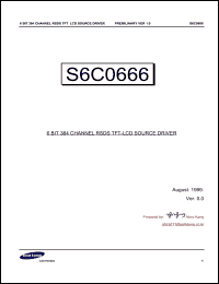 S6C0666 datasheet: 6 bit 384 channel RSDS TFT-LCD source driver S6C0666