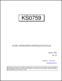 KS0670 datasheet: 8 bit 384/402 channel TFT-LCD source driver KS0670