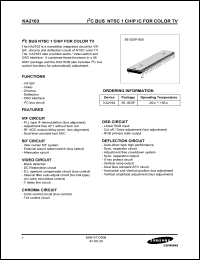 KA2163 datasheet: IIC bus NTSC 1 chip IC for color TV KA2163