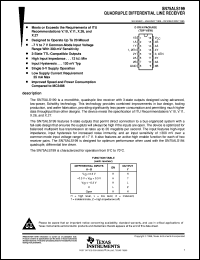 SN75ALS199DR datasheet:  QUADRUPLE DIFFERENTIAL LINE RECEIVER SN75ALS199DR