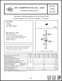 BY255 datasheet: 3.0A silicon rectifier BY255