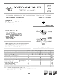 ER1A datasheet: 1.0A surface mount super fast rectifier ER1A