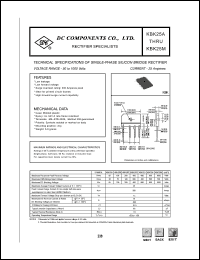KBK25A datasheet: 25A single-phase silicon bridge rectifier KBK25A