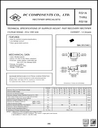 RS1K datasheet: 1.0A surface mount fast recovery rectifier RS1K