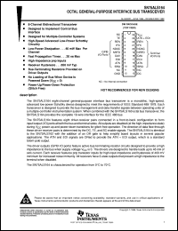 SN75ALS164DWR datasheet:  OCTAL GENERAL-PURPOSE INTERFACE BUS TRANSCEIVER SN75ALS164DWR