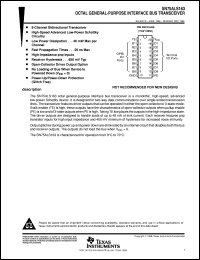 SN75ALS163DWR datasheet:  OCTAL GENERAL-PURPOSE INTERFACE BUS TRANSCEIVER SN75ALS163DWR