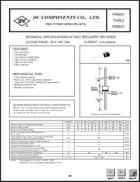 FR602 datasheet: 6.0 mA fast recovery rectifier FR602