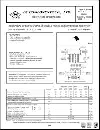 RS501 datasheet: 5.0 mA single-phase silicon bridge rectifier RS501